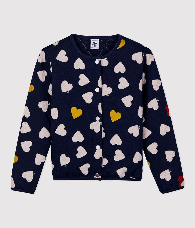 C&aacute;rdigan de tejido t&uacute;bico acolchado de ni&ntilde;a azul/multicolor